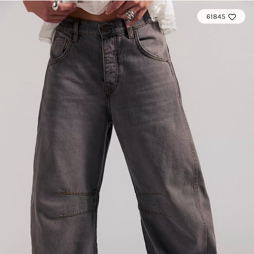 We The Free Gray Wide-Leg Flare Jeans